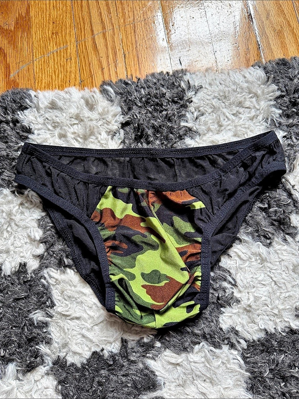 Men's Camo Briefs in Black & Green